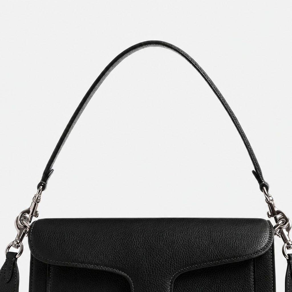 Black Pebble Leather Shoulder Bag, photo 2