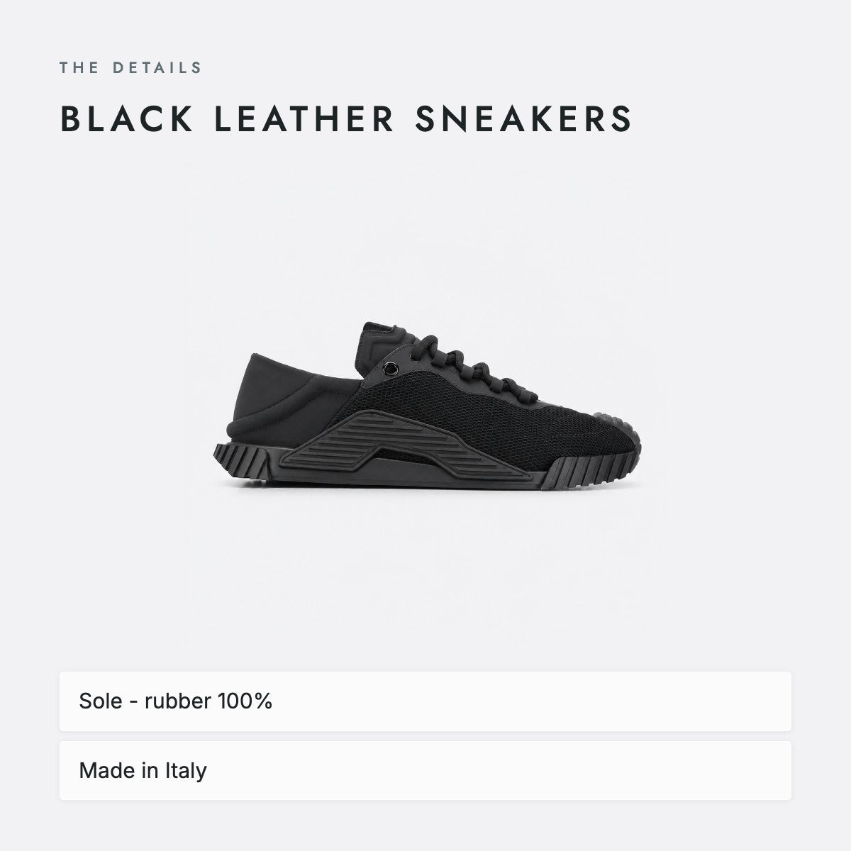 Black Leather Sneakers, photo 4
