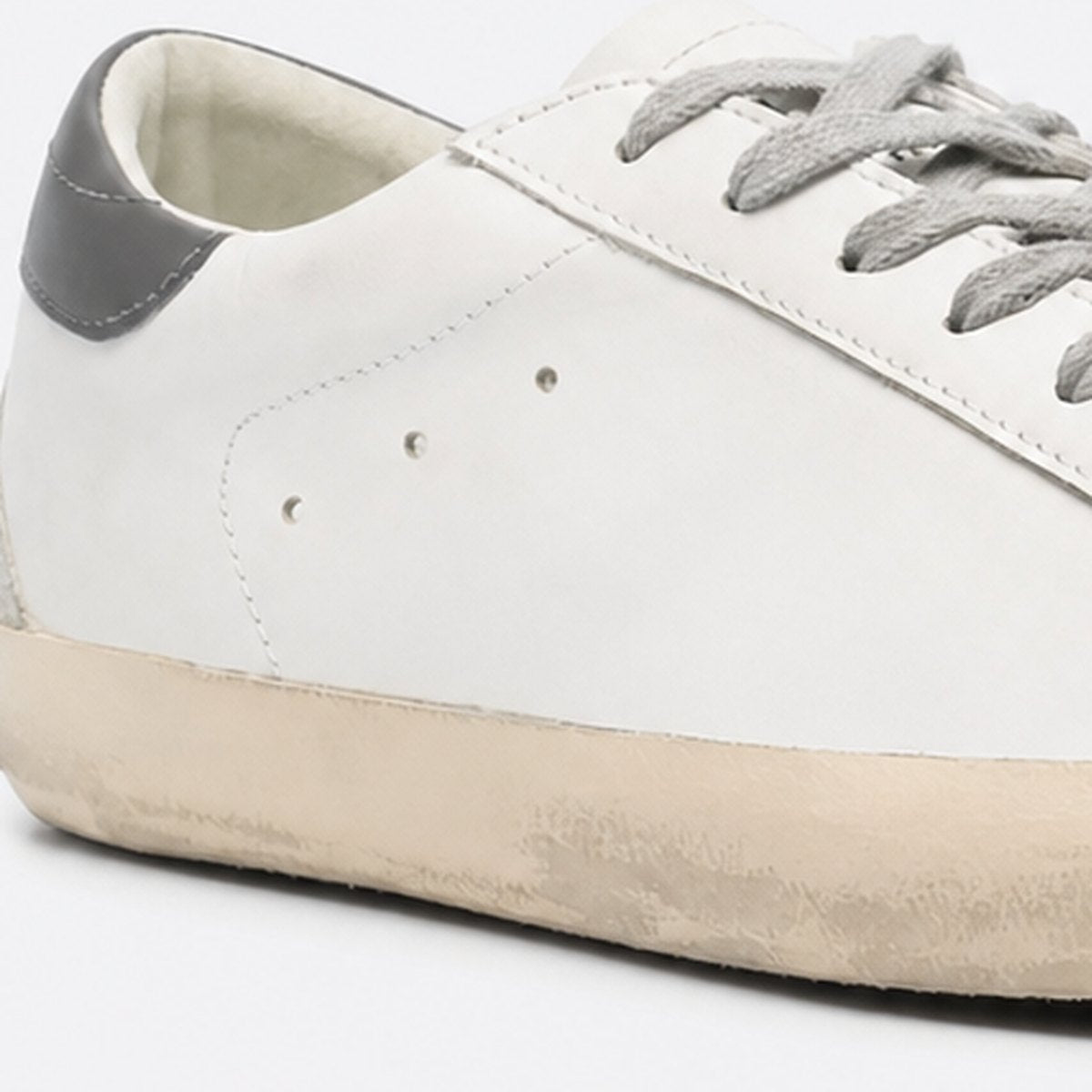 White Leather Distressed Sneakers, photo 2