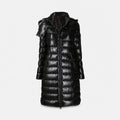 Black High-Shine Hooded Down Coat, photo 1