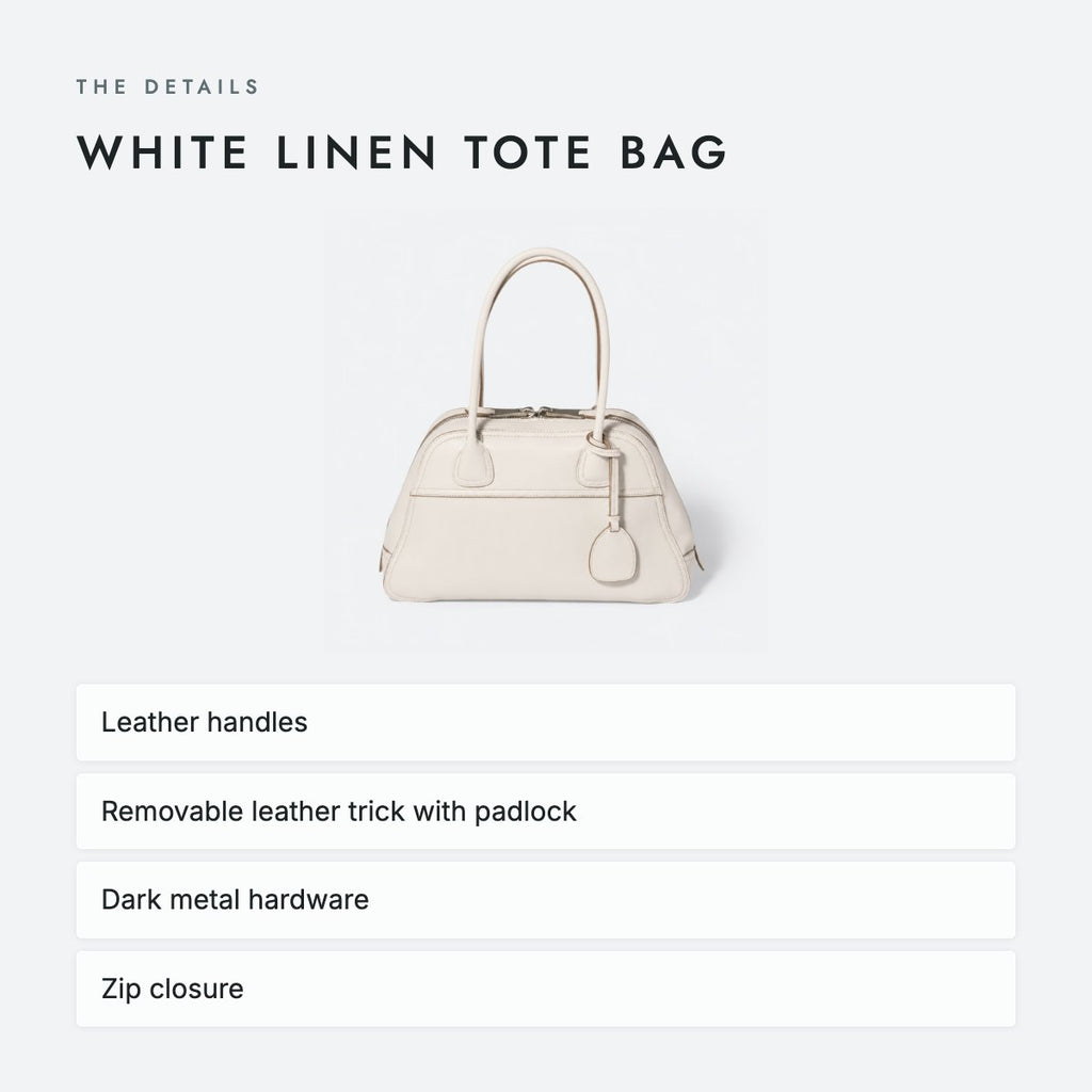 White Linen Tote Bag, photo 4
