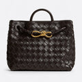 Dark Brown Woven Leather Top-Handle Bag, photo 1