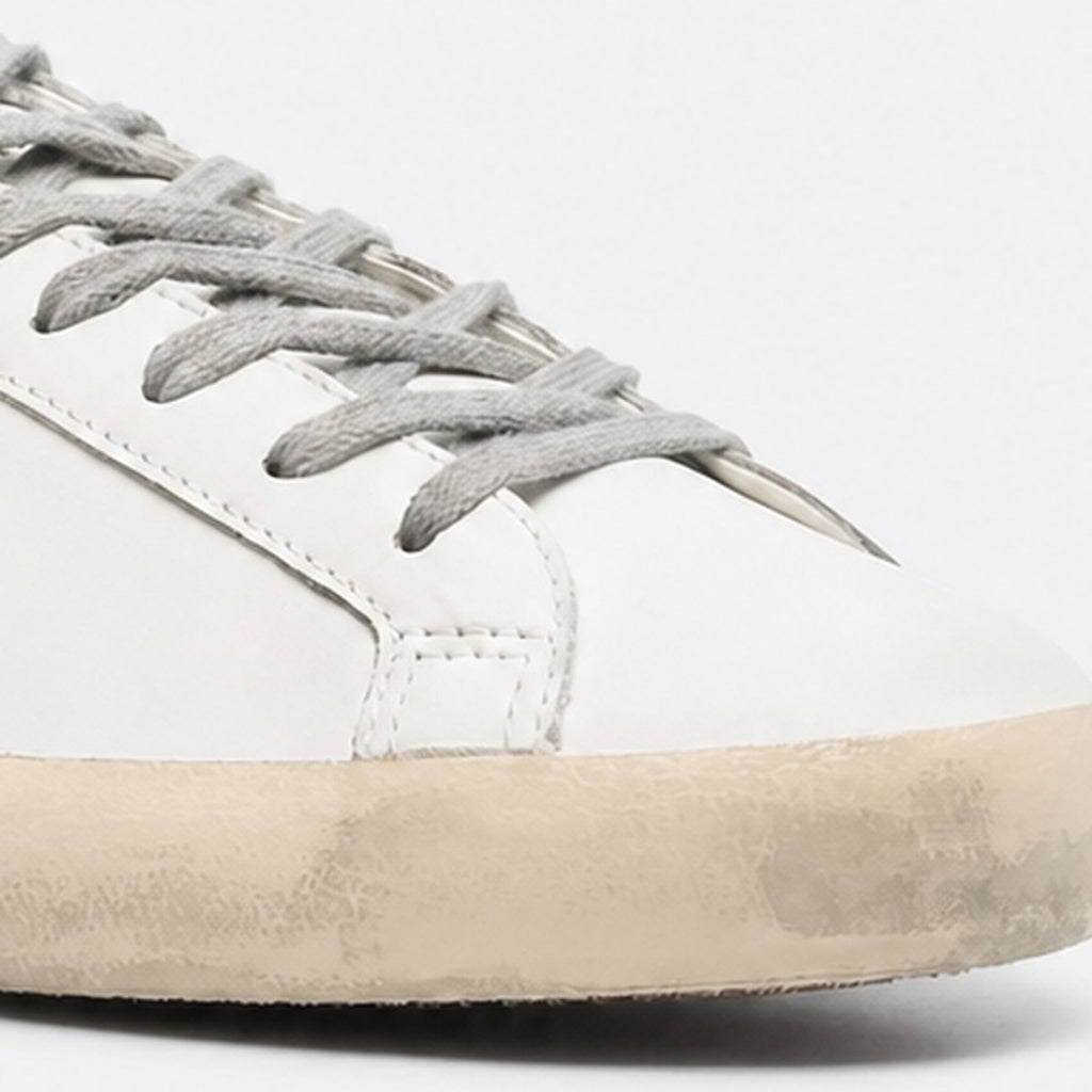 White Leather Distressed Sneakers, photo 3