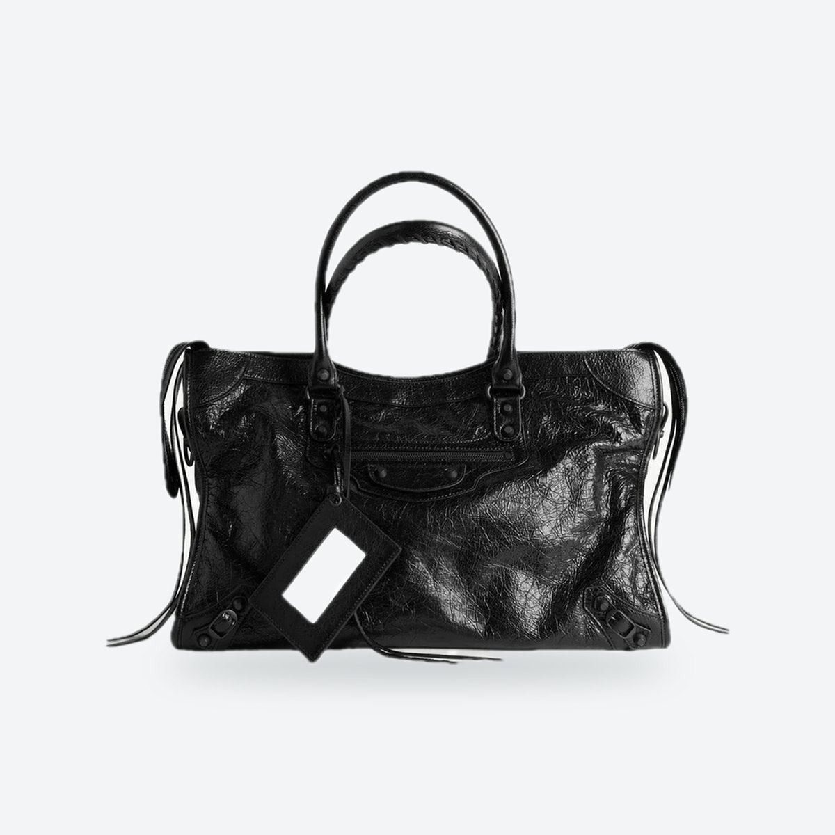Large Black Lambskin Tote, photo 1