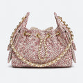 Ecru, Red and Blue Tweed Mini Drawstring Bag, photo 1