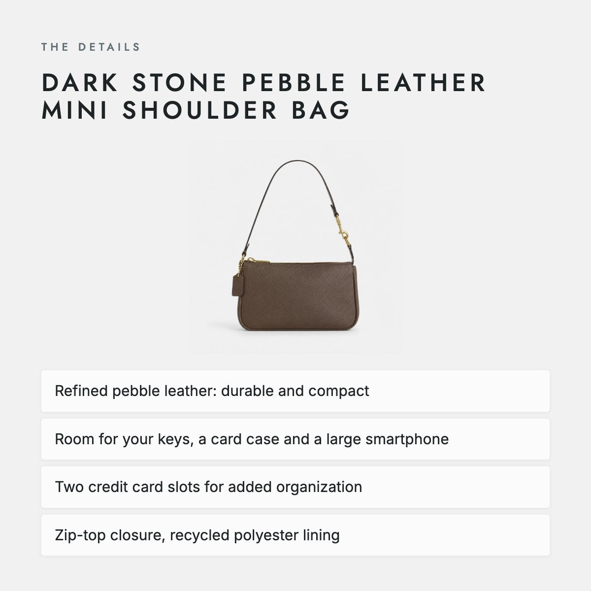 Dark Stone Pebble Leather Mini Shoulder Bag, photo 4