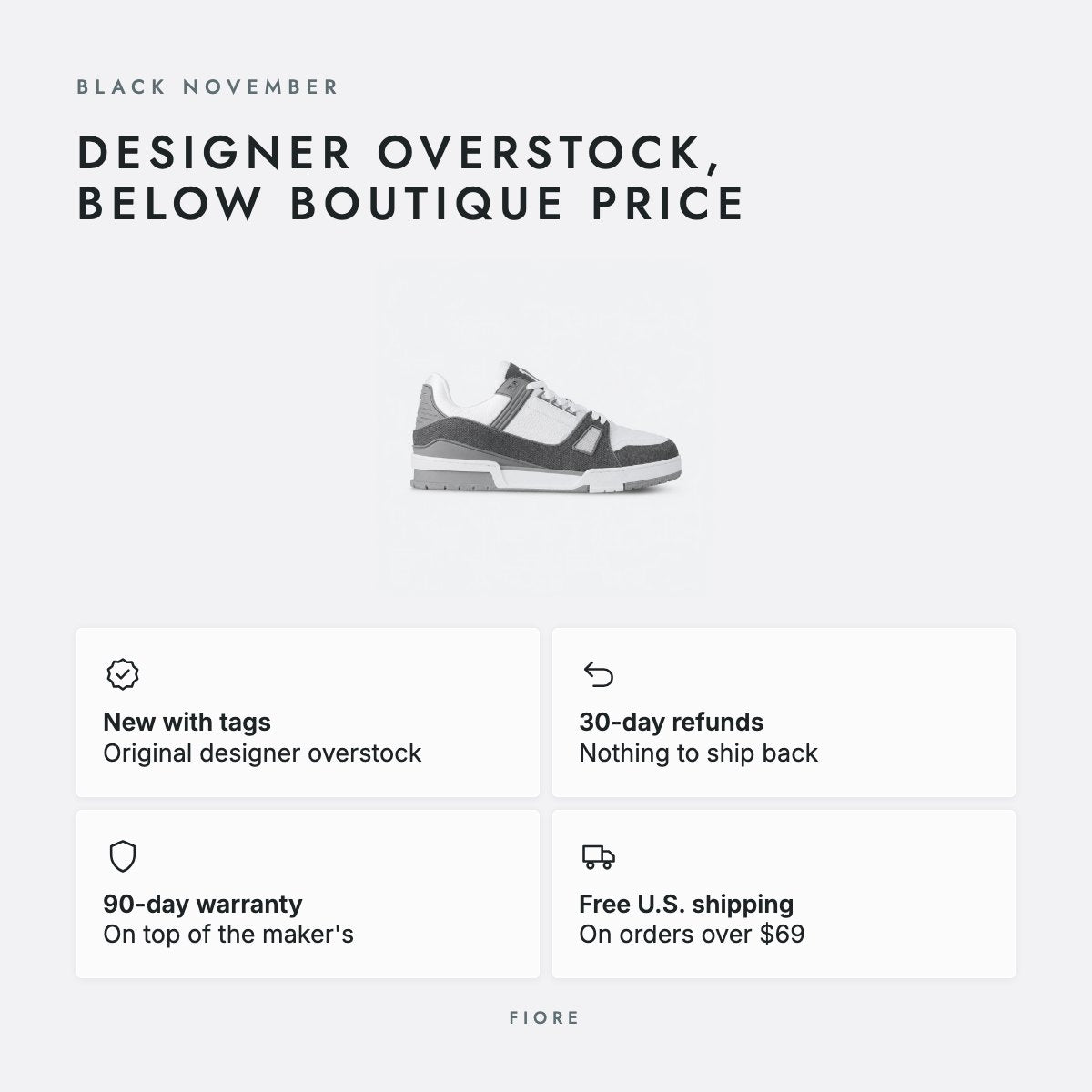 Gray Denim and Embossed Leather Sneakers, photo 5