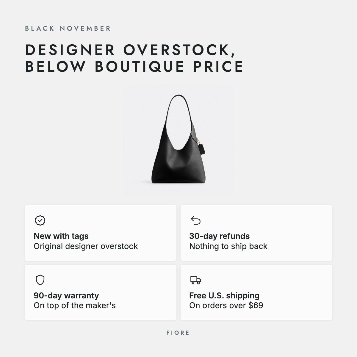 Black Grain Leather Hobo Shoulder Bag, photo 5