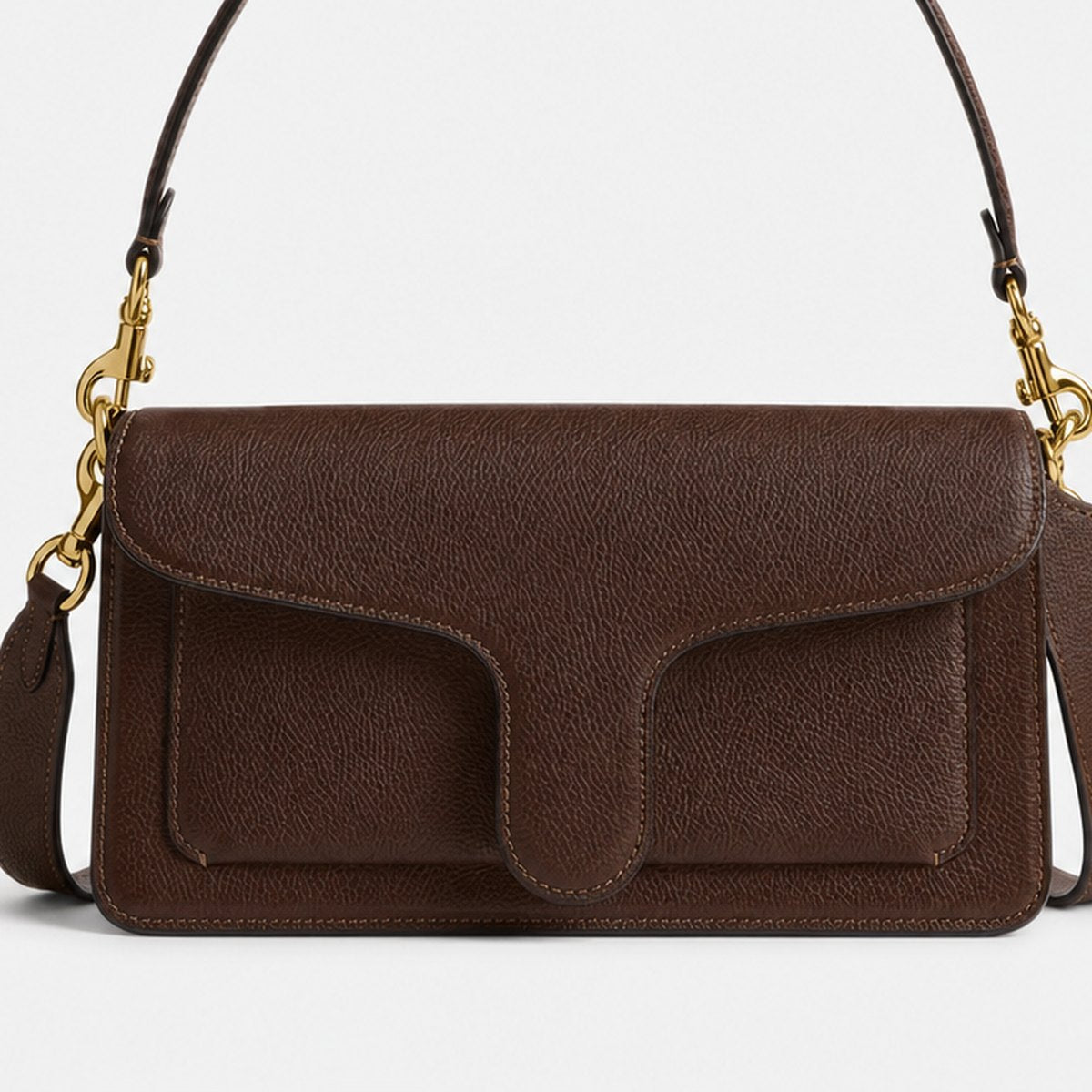 Maple Brown Pebble Leather Shoulder Bag, photo 3