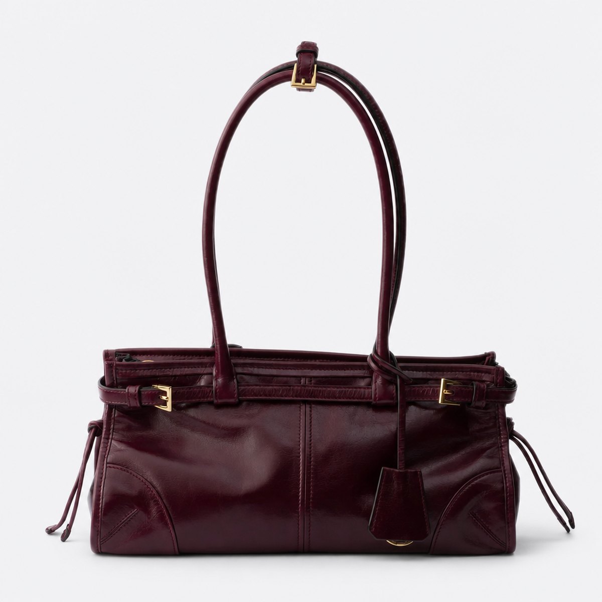 Burgundy Leather Top-Handle Bag, photo 1