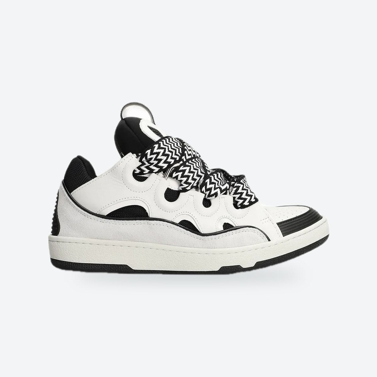 White and Black Leather Oversized Sneakers, photo 1