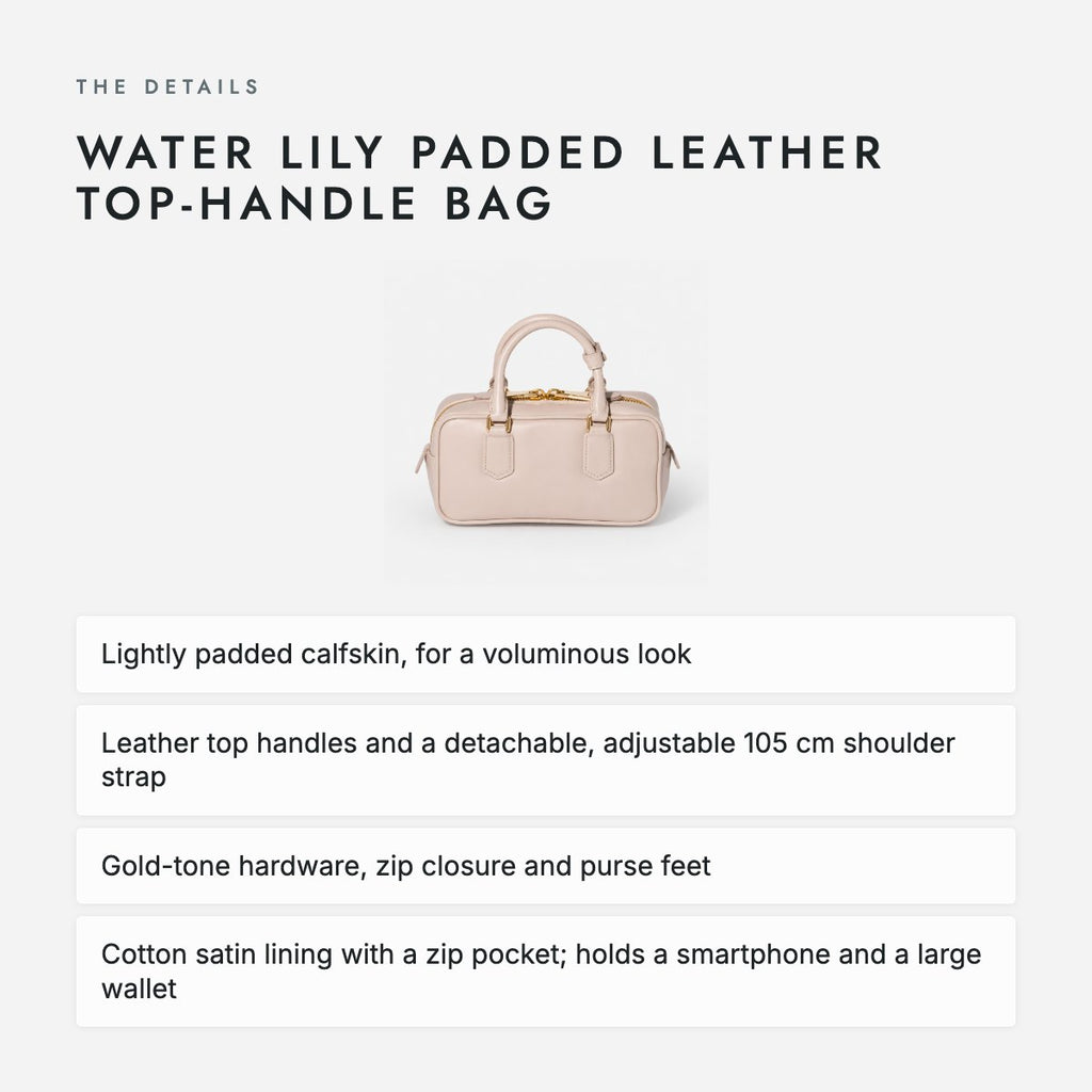 Water Lily Padded Leather Top-Handle Bag, photo 4