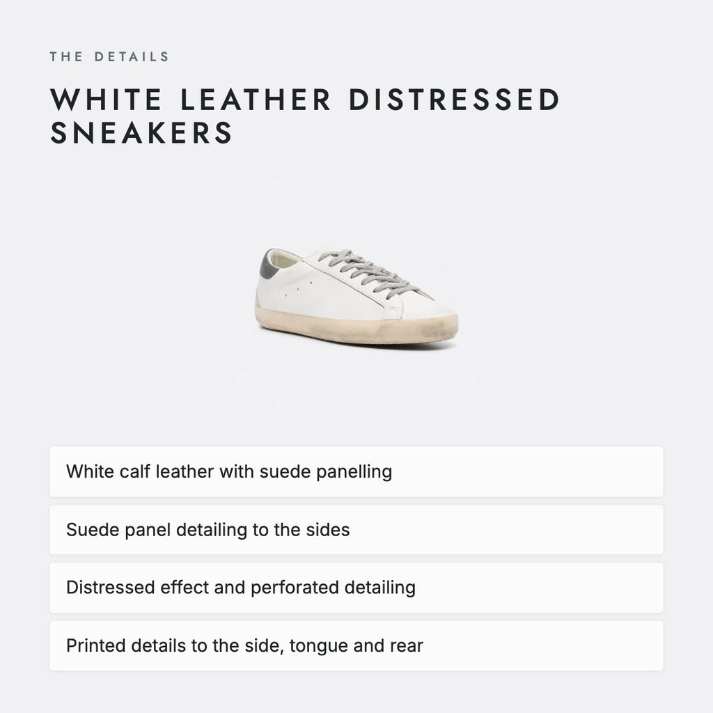White Leather Distressed Sneakers, photo 4