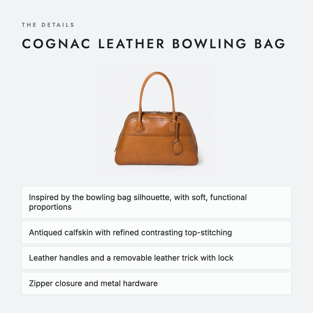 Cognac Leather Bowling Bag, photo 4