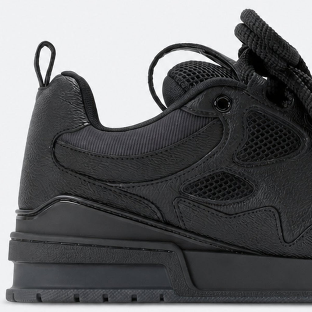 Black Grained Leather Sneakers, photo 2