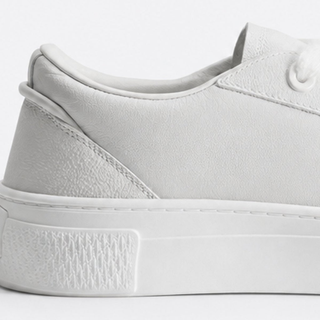 White Leather Low-Top Sneakers, photo 2