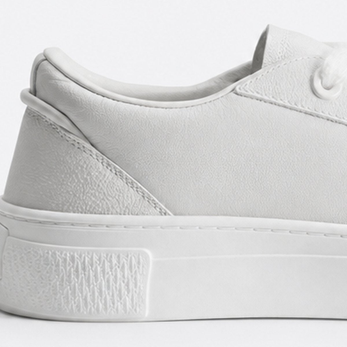White Leather Low-Top Sneakers, photo 2
