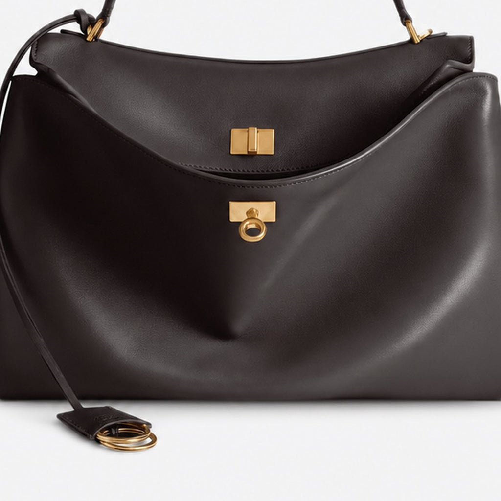 Dark Brown Leather Top-Handle Bag, photo 3