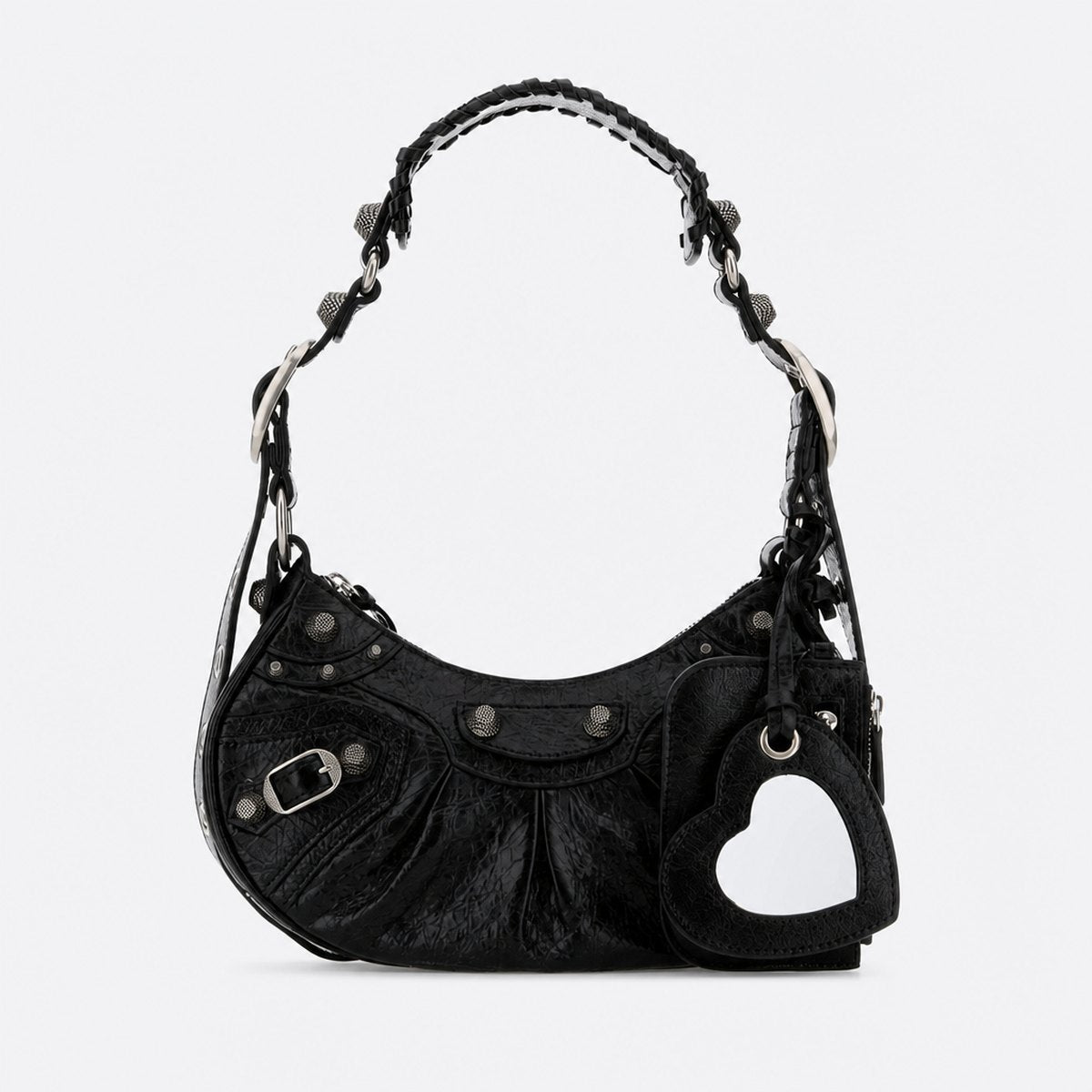 Black Studded Leather XS Shoulder Bag, photo 1