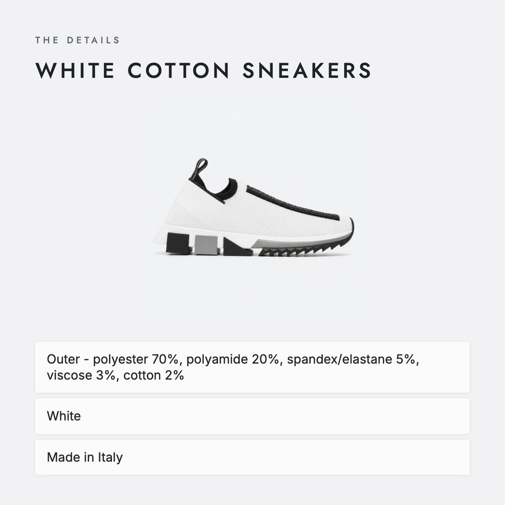 White Cotton Sneakers, photo 4