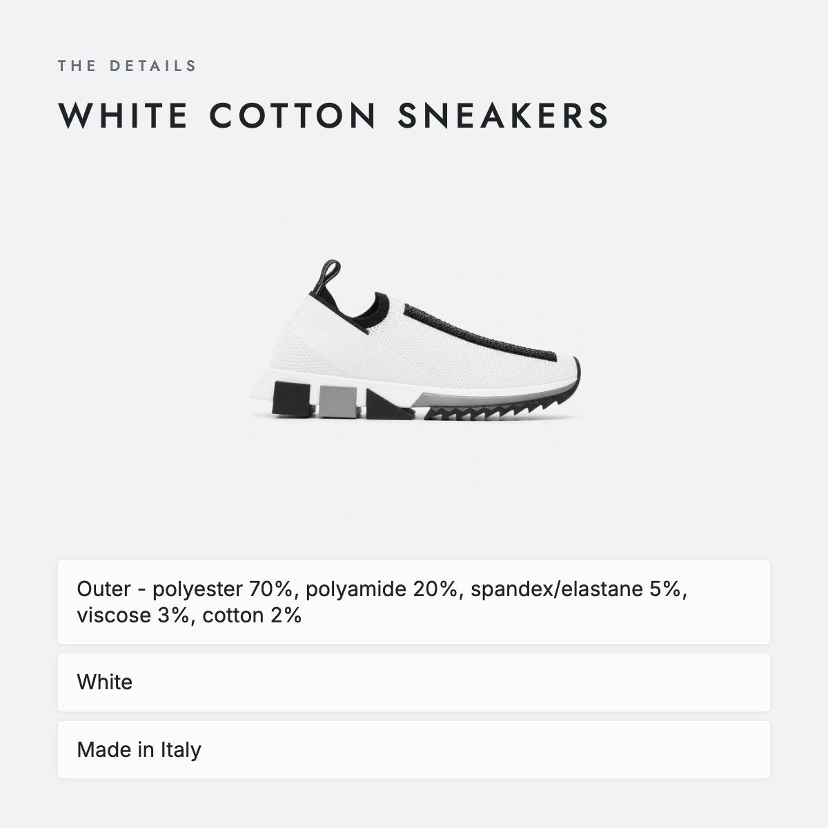 White Cotton Sneakers, photo 4