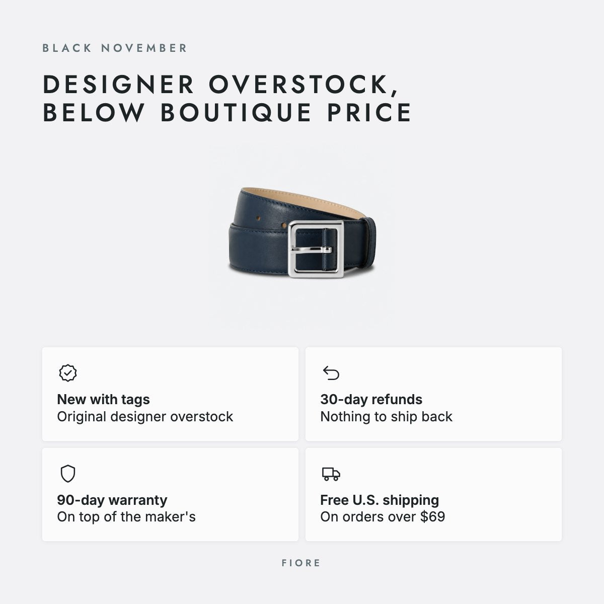 Navy Leather Belt, photo 5