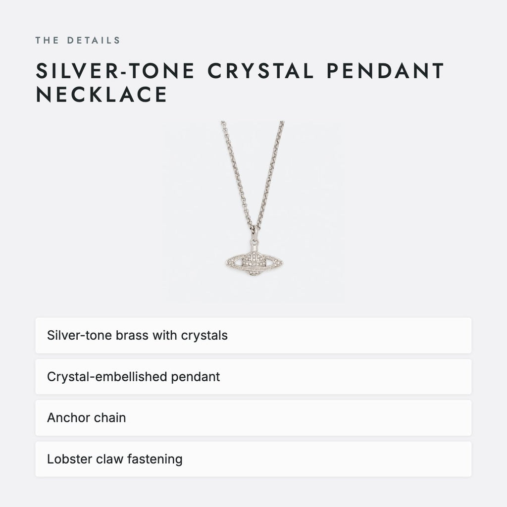 Silver-Tone Crystal Pendant Necklace, photo 4