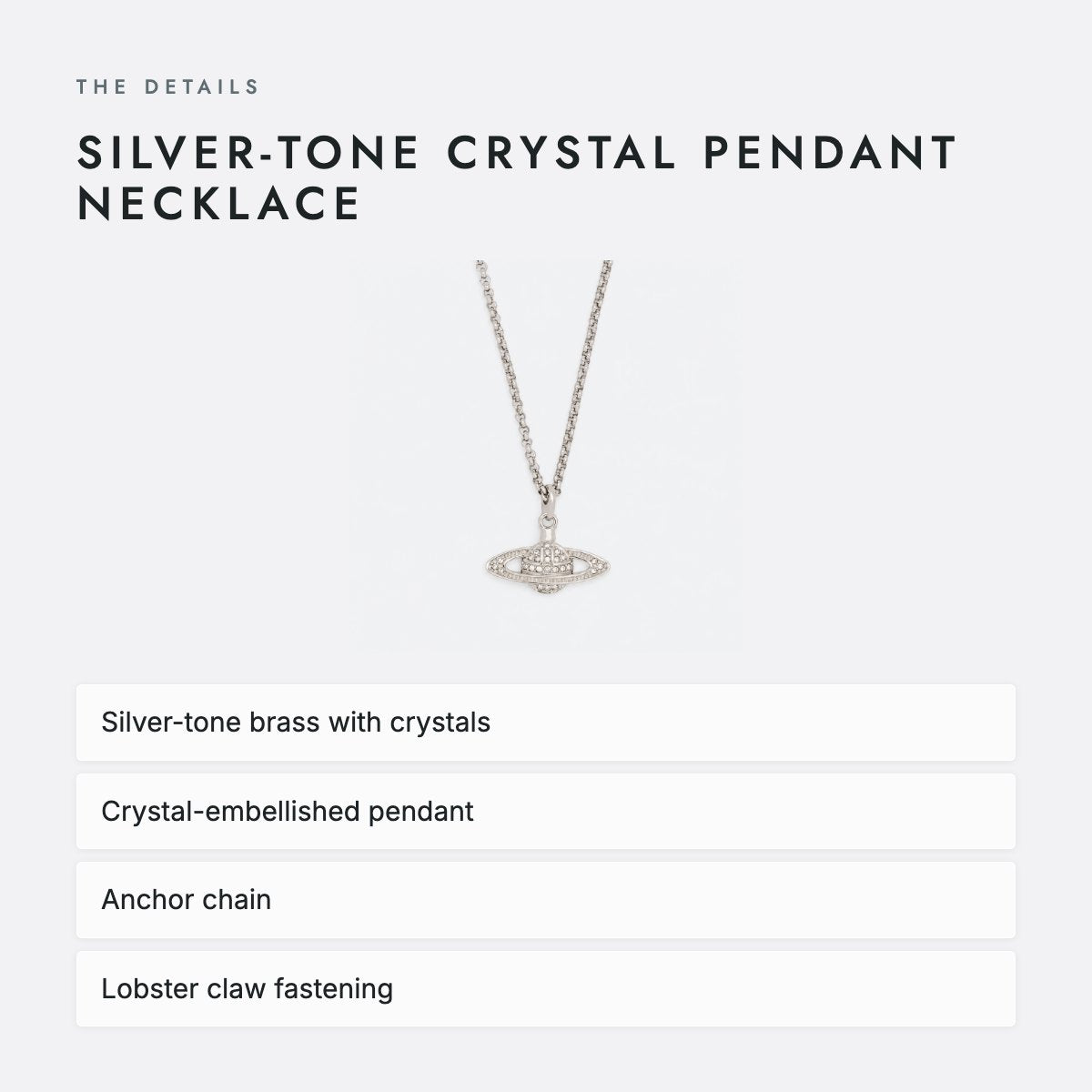 Silver-Tone Crystal Pendant Necklace, photo 4