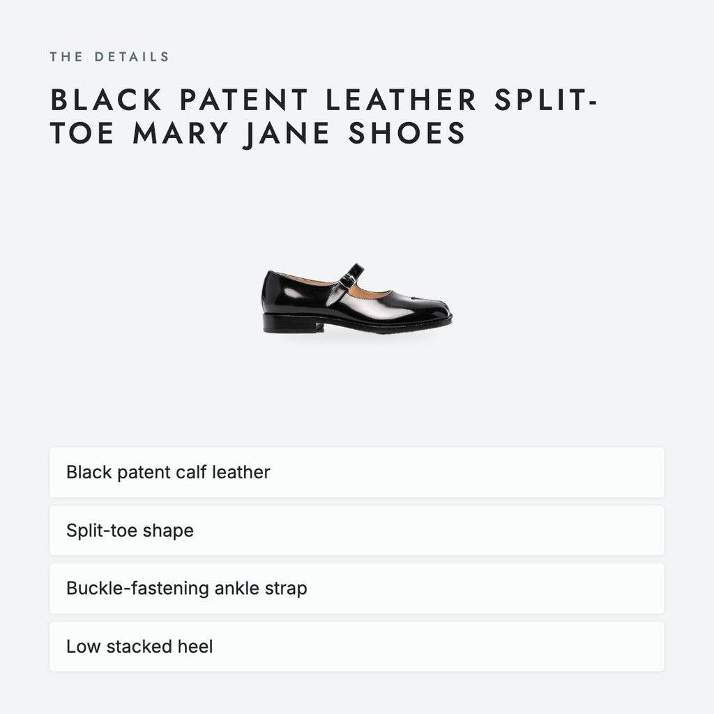 Black Patent Leather Split-Toe Mary Jane Shoes, photo 4
