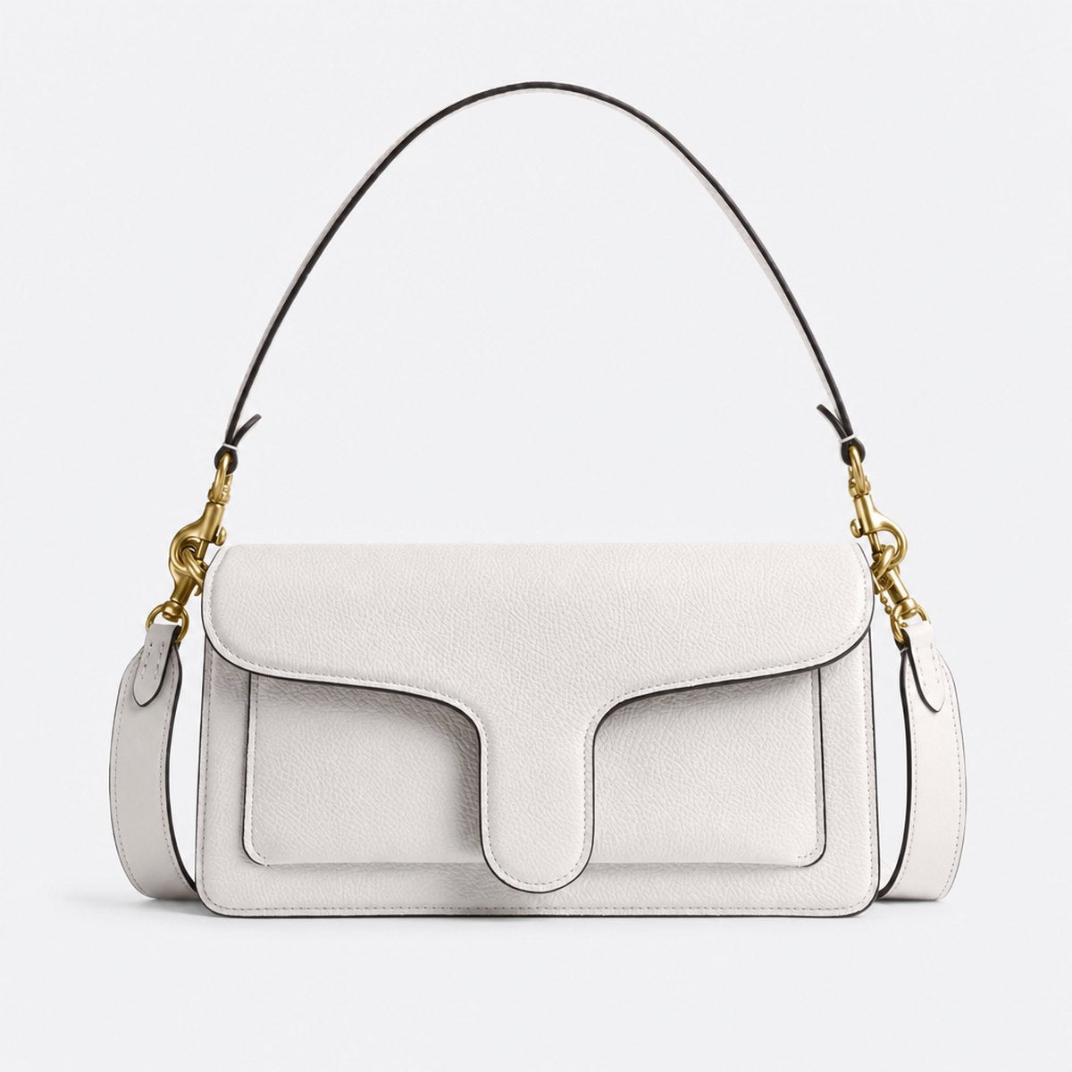 Chalk White Pebble Leather Shoulder Bag, photo 1