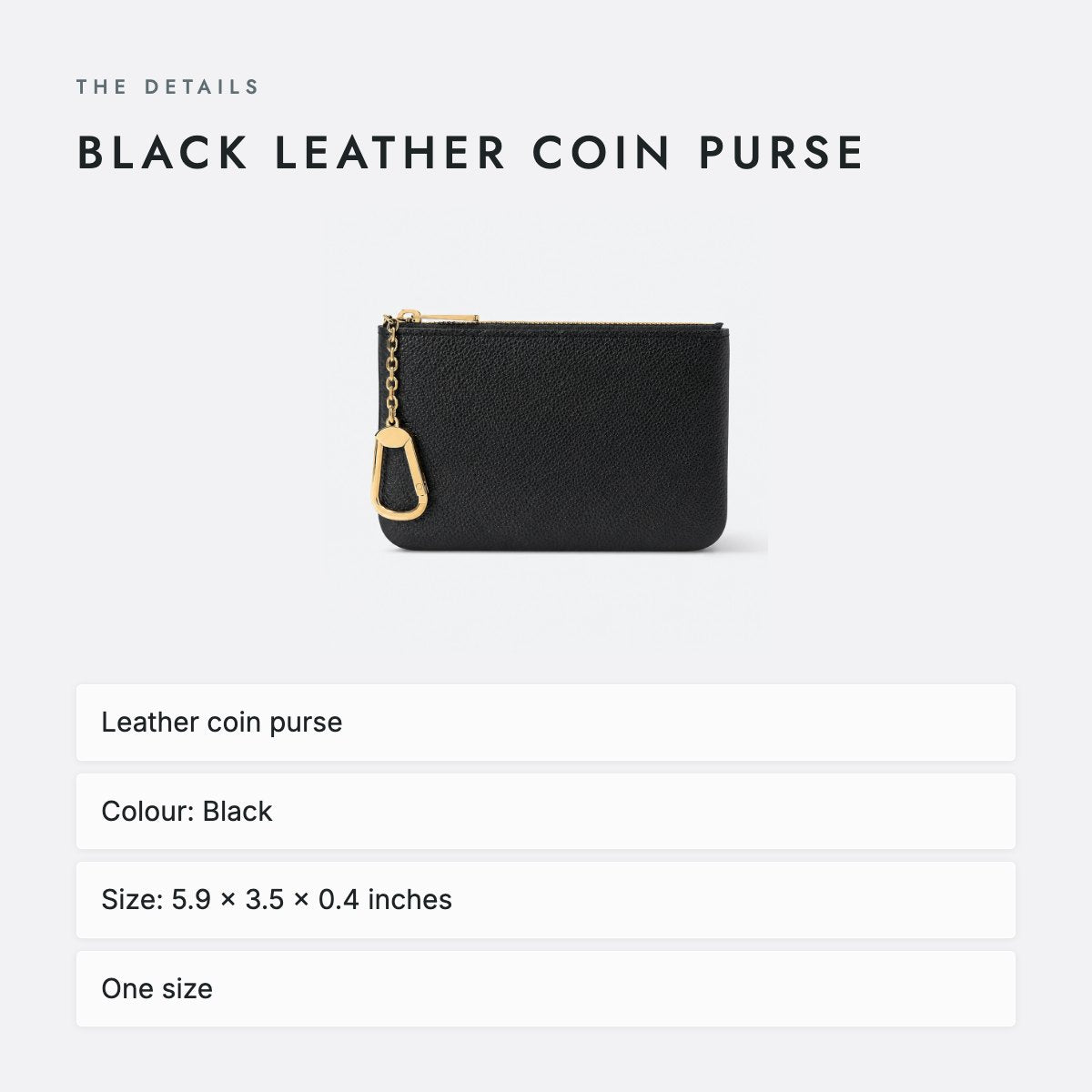 Black Leather Coin Purse, photo 4