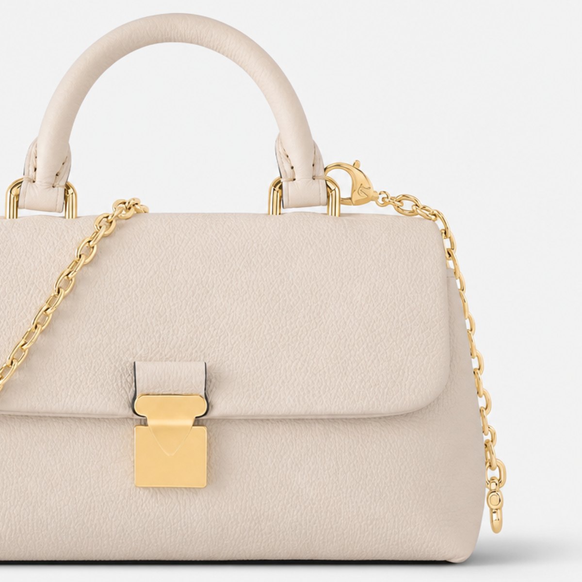 Cream Embossed Leather Mini Top-Handle Bag, photo 3