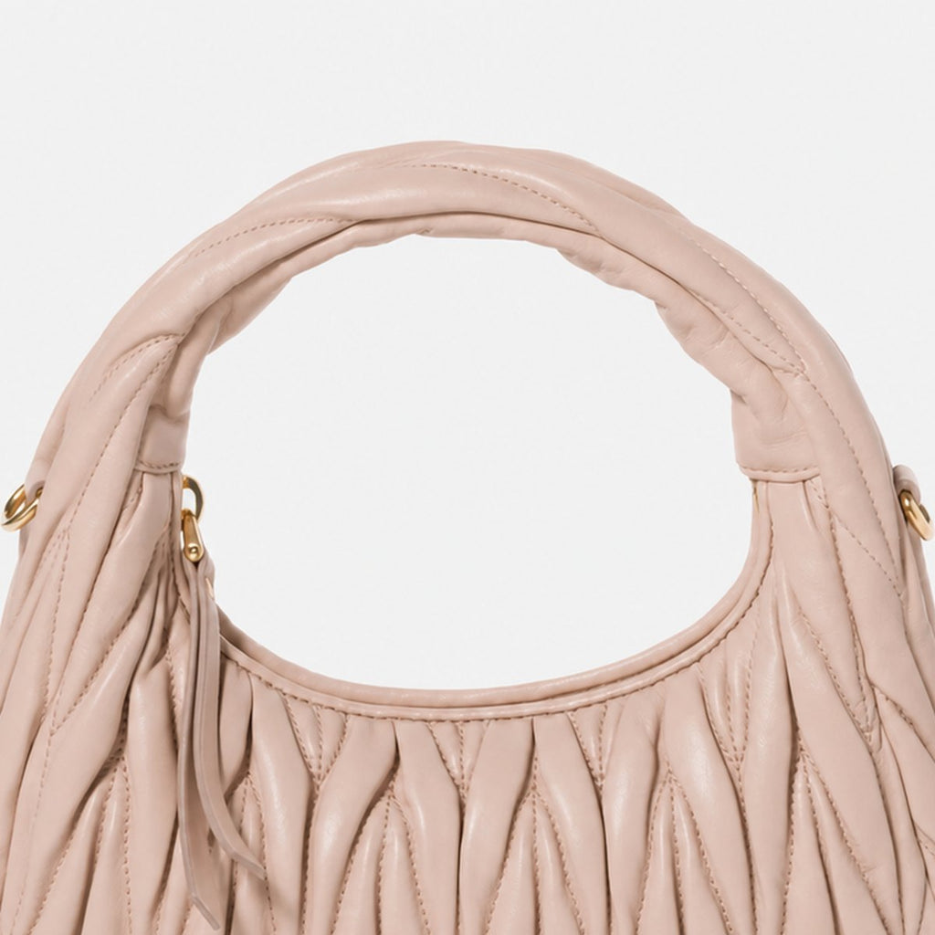 Powder Pink Quilted Leather Hobo Bag, photo 2