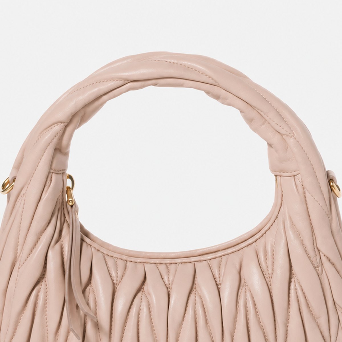 Powder Pink Quilted Leather Hobo Bag, photo 2
