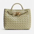 Sage Woven Leather Top-Handle Bag, photo 1