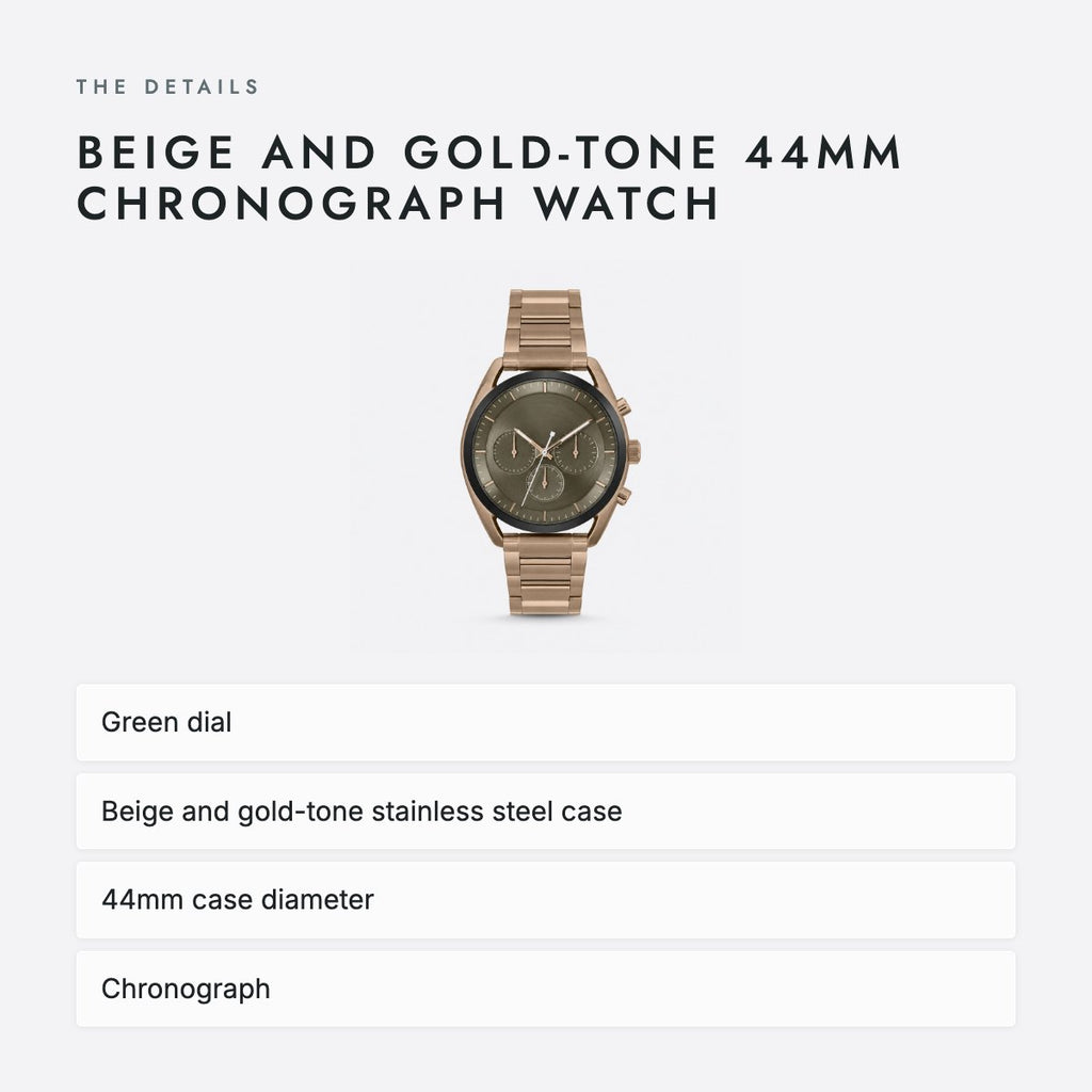 Beige And Gold-tone 44mm Chronograph Watch, photo 4