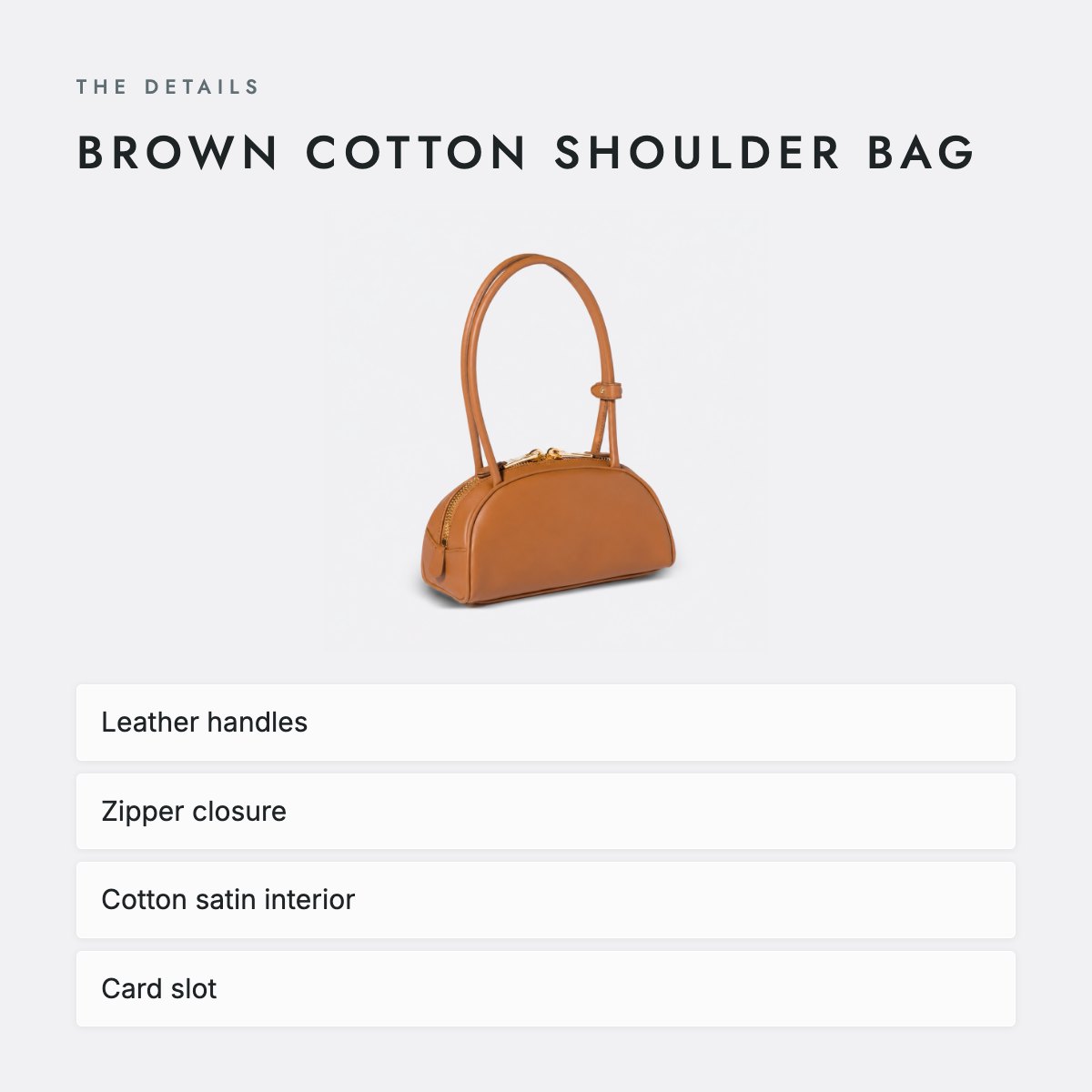 Brown Cotton Shoulder Bag, photo 4