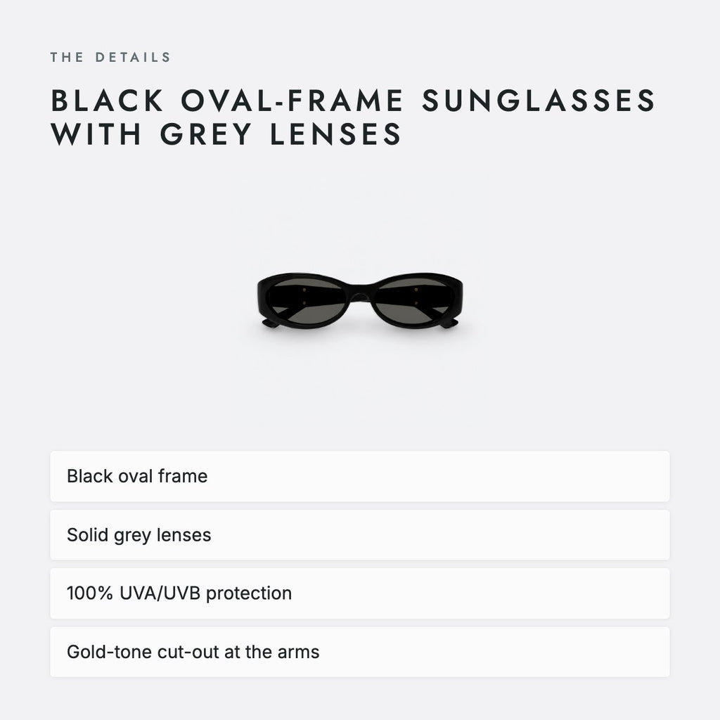 Black Oval-Frame Sunglasses with Grey Lenses, photo 4