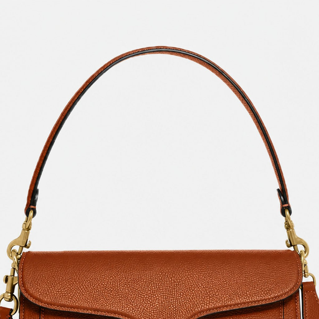 Amber Brown Pebble Leather Shoulder Bag, photo 2