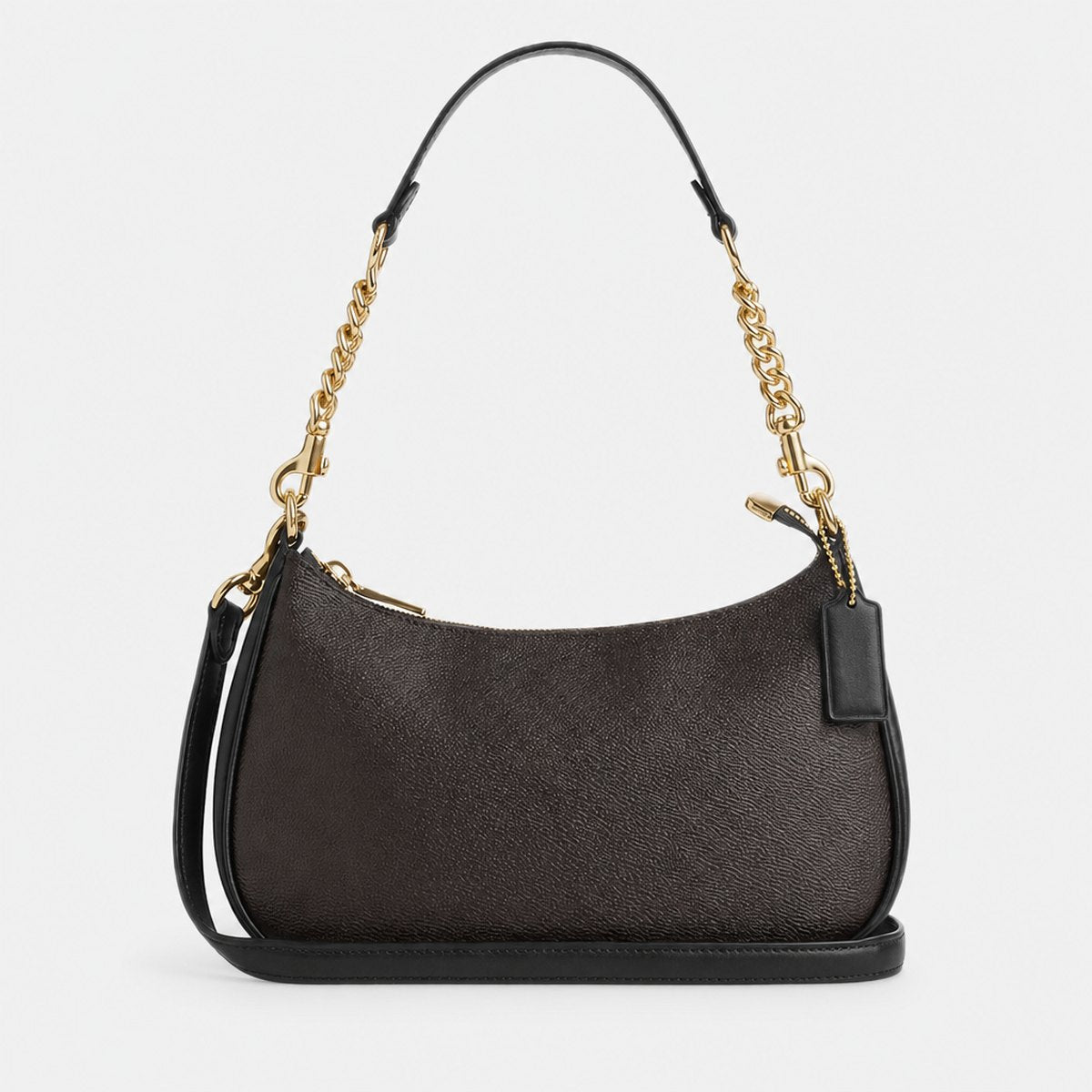 Walnut and Black Coated Canvas Shoulder Bag, photo 1