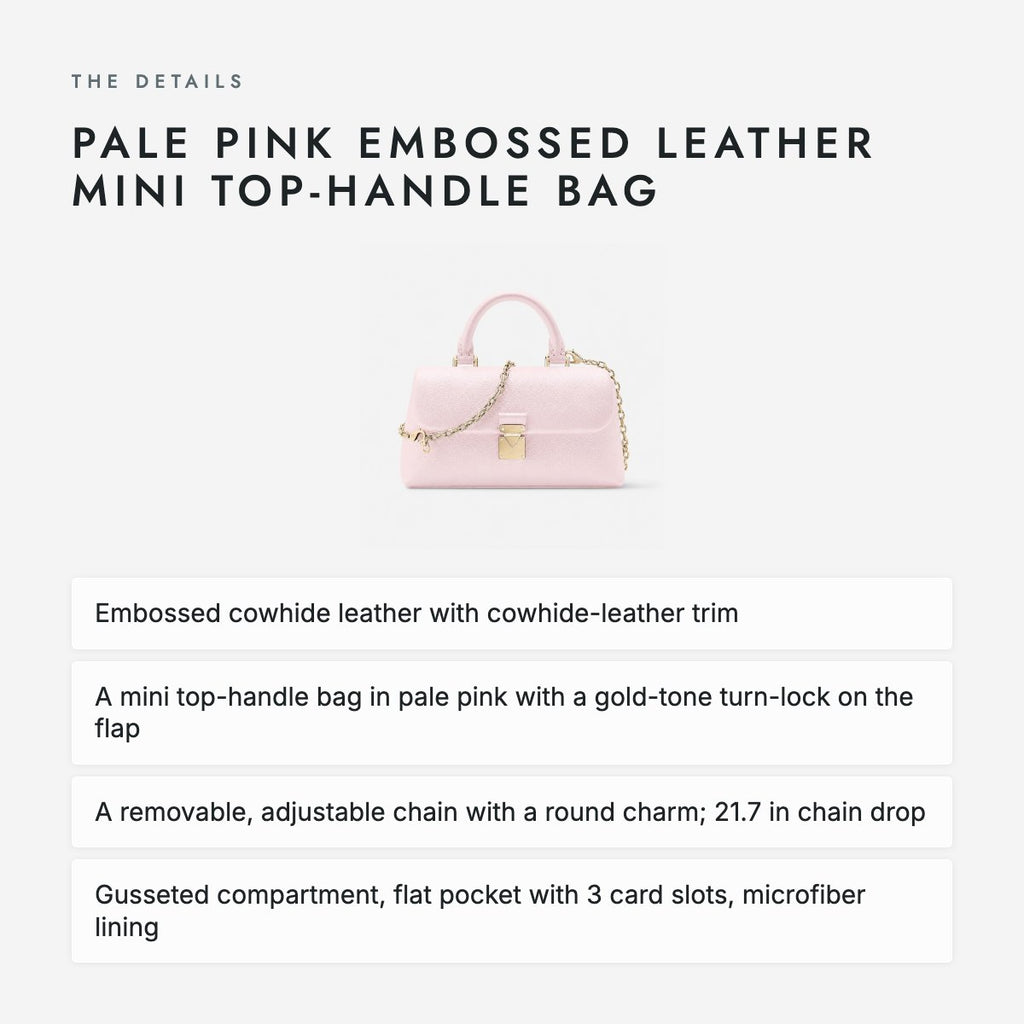 Pale Pink Embossed Leather Mini Top-Handle Bag, photo 4