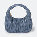Aviation Blue Quilted Leather Hobo Bag, photo 1