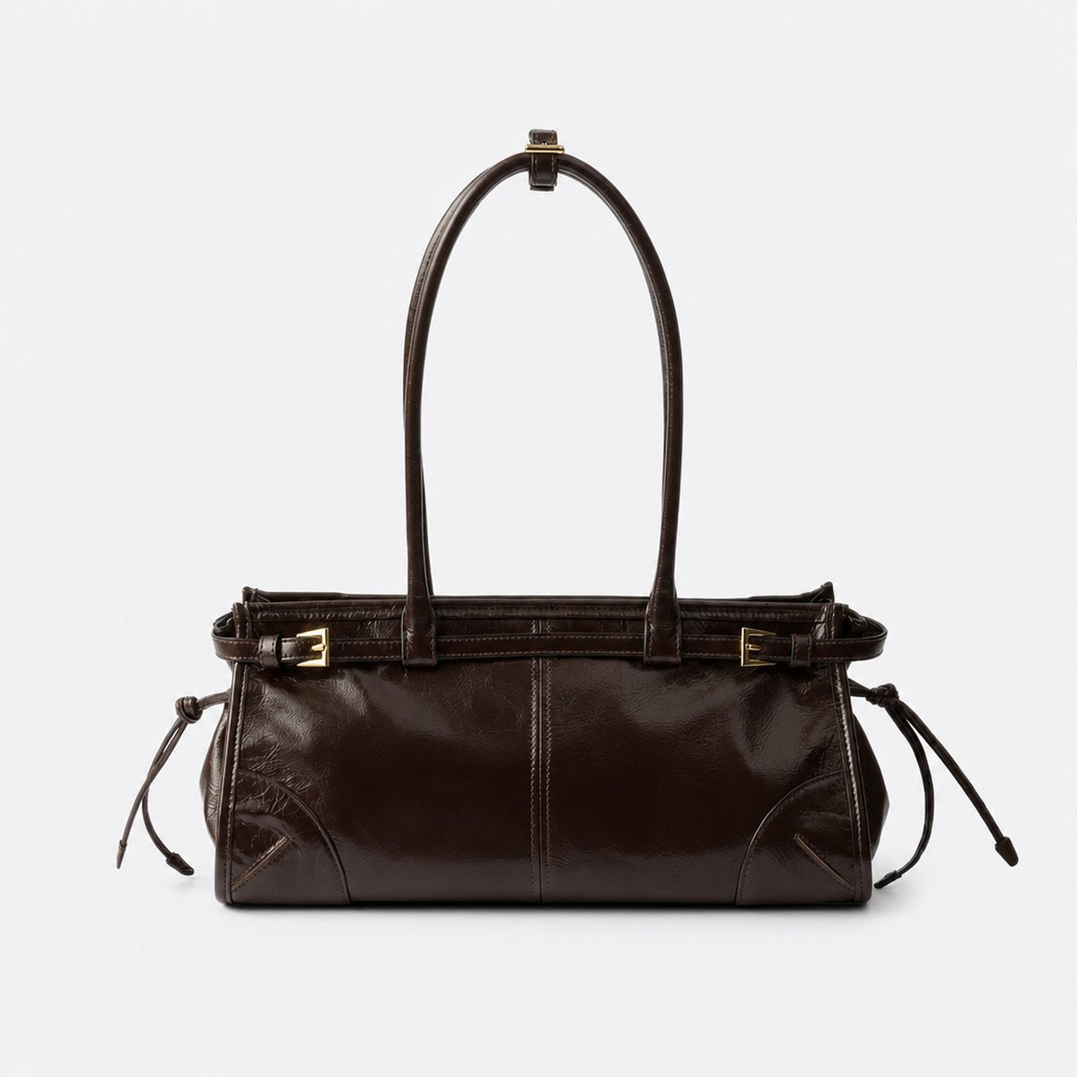 Dark Brown Leather Top-Handle Bag, photo 1