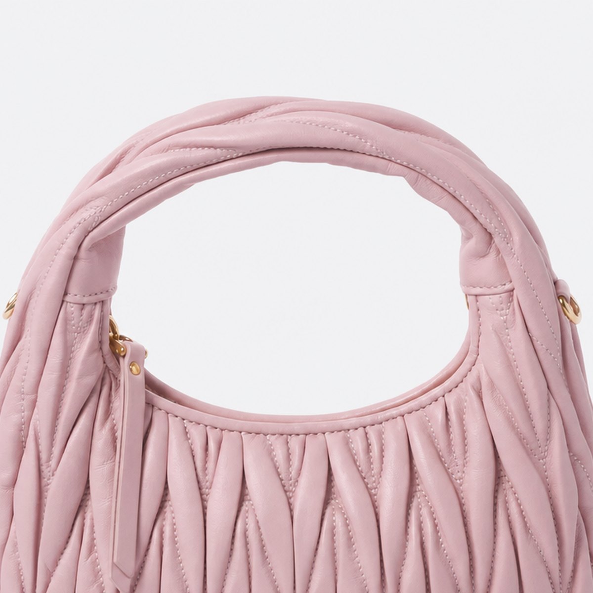Alabaster Pink Quilted Leather Hobo Bag, photo 2