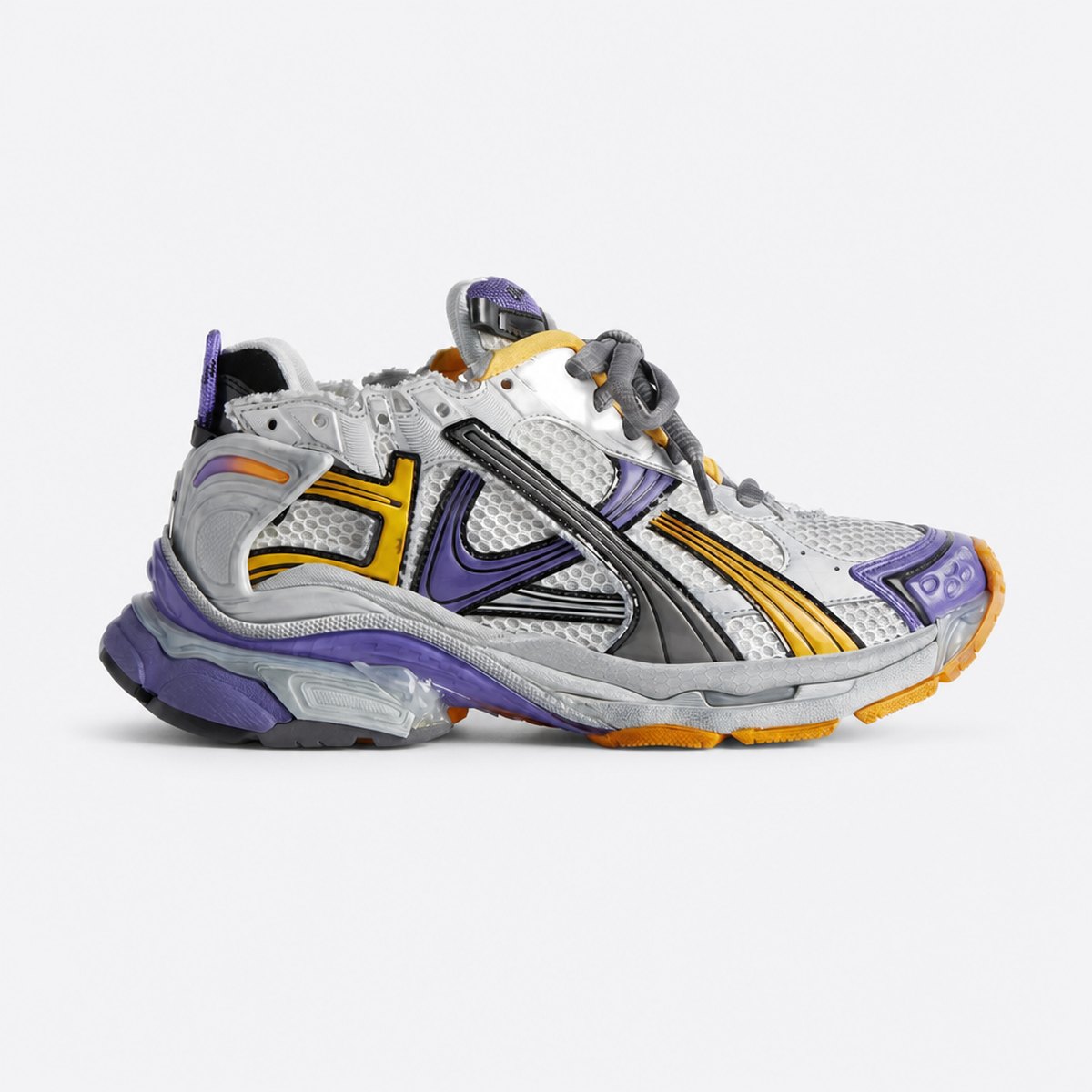 Purple, Orange and Grey Layered Mesh Sneakers, photo 1