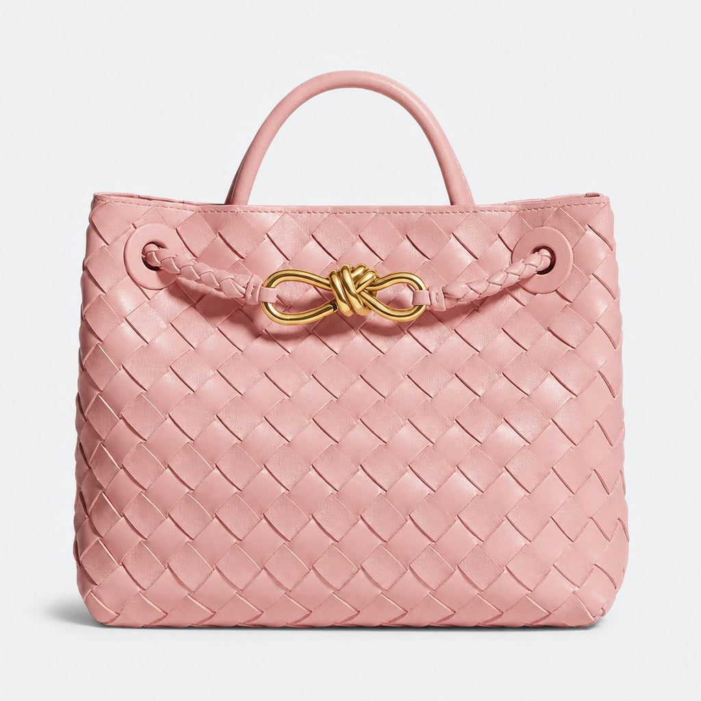 Pink Woven Leather Top-Handle Bag, photo 1