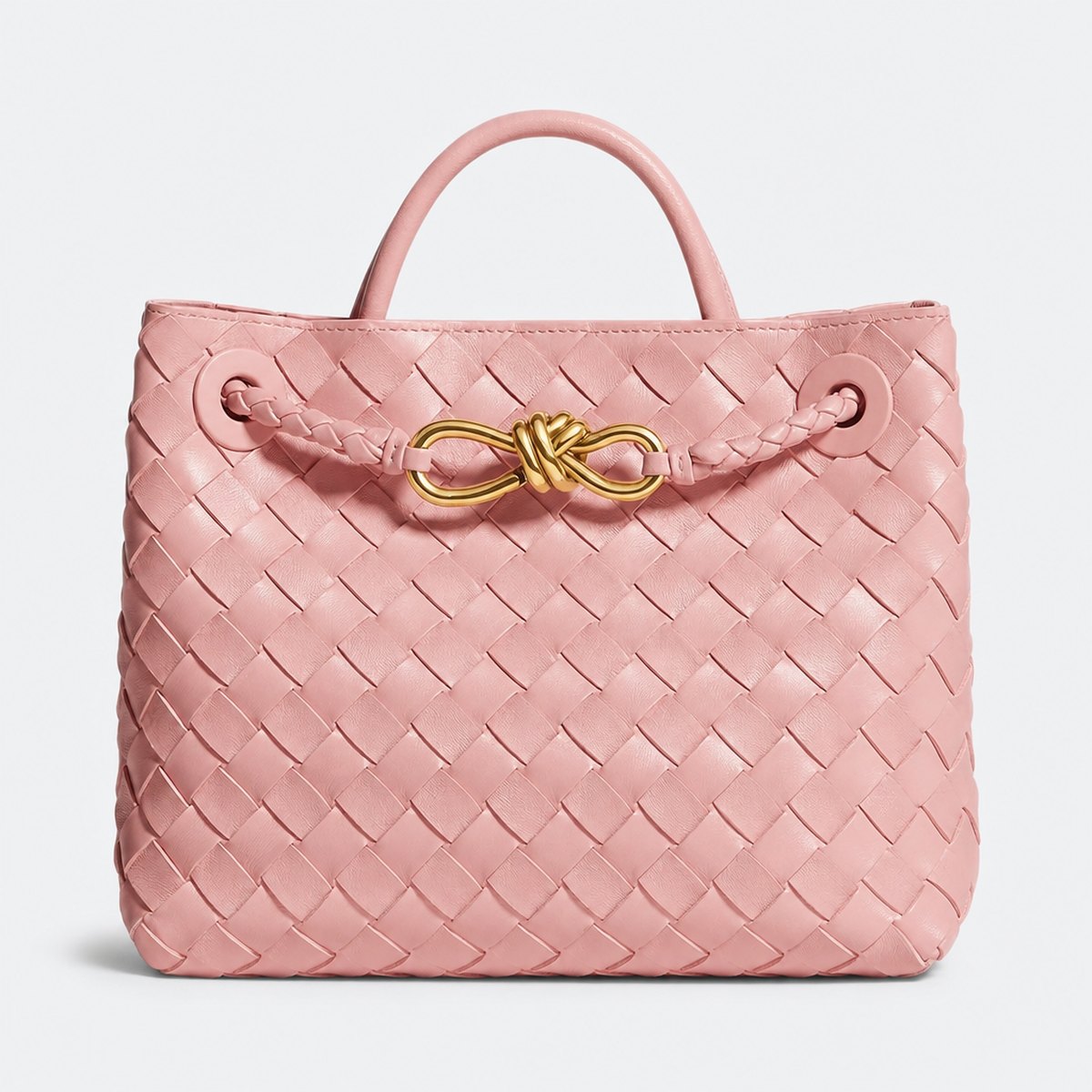 Pink Woven Leather Top-Handle Bag, photo 1