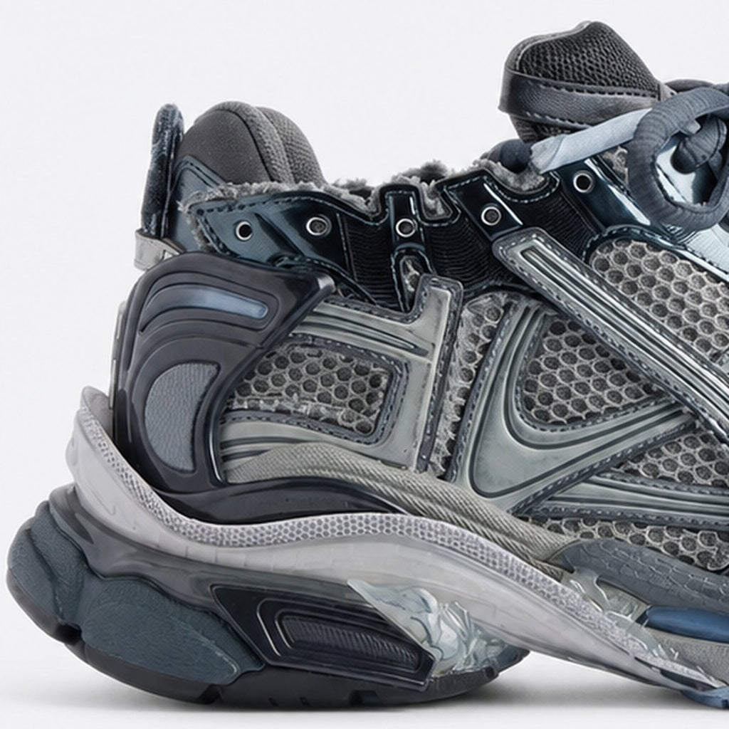 Grey, Navy and Light Blue Layered Sneakers, photo 2