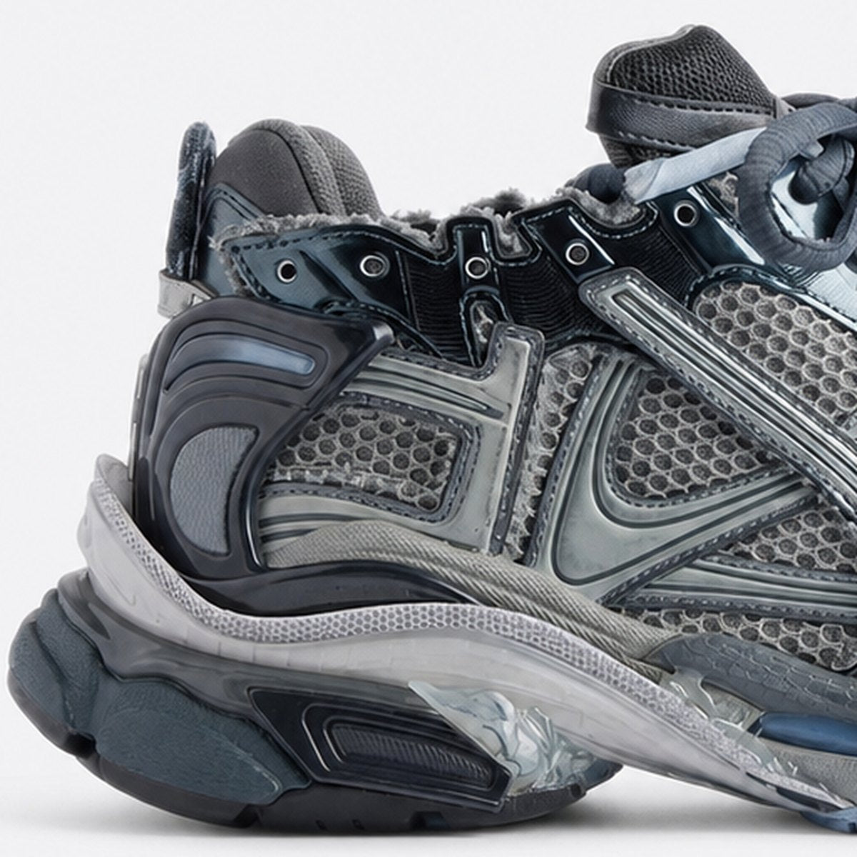 Grey, Navy and Light Blue Layered Sneakers, photo 2