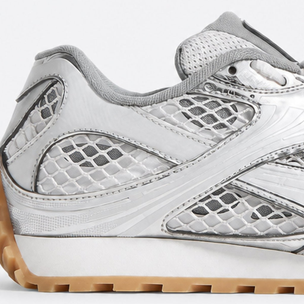 Silver and White Mesh Sneakers, photo 2